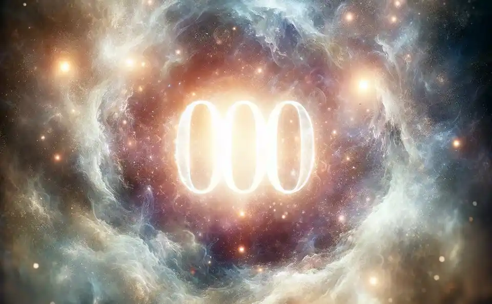 Numéro angélique 000 sur un fond cosmique mystique