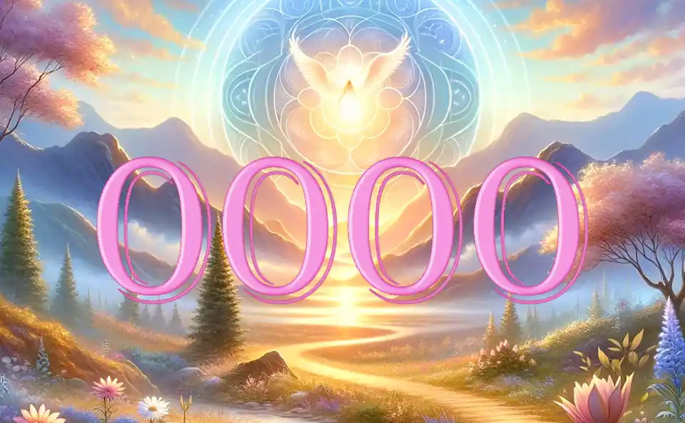 Numéro Angélique 0000 sur un fond céleste - Signification Spirituelle et Connexion Divine