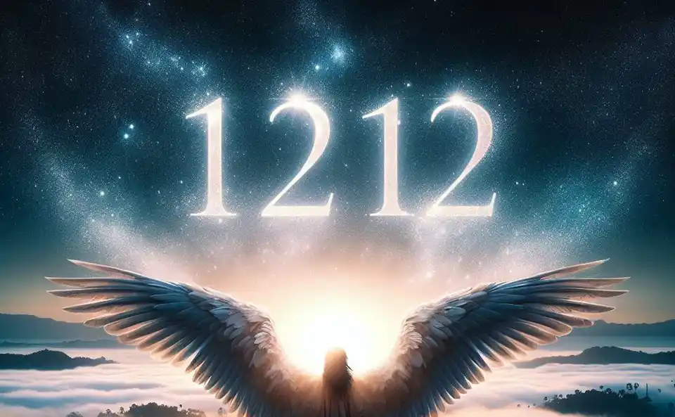 Paysage serein avec le numéro 1212 symbolisant l'illumination spirituelle