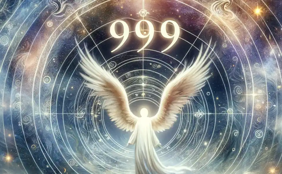 Numéro 999 entouré de symbolisme spirituel et mystique